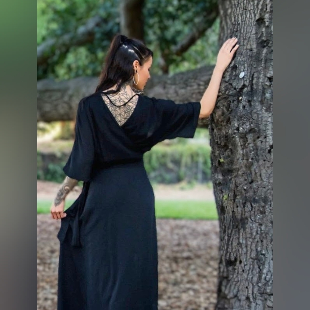 Field Day and Friends Diana Dress in Black Crepe